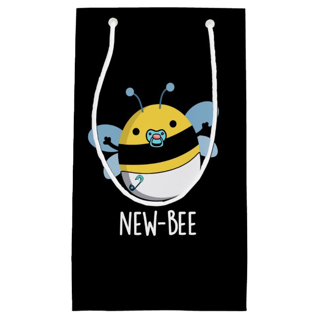Bolsa De Regalo Pequeña New Bee Funny Insect Bug Pun Dark BG (Anverso)