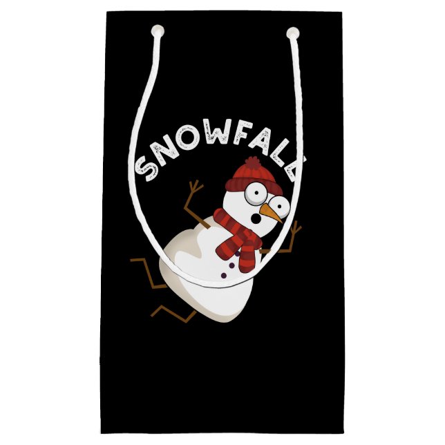 Bolsa De Regalo Pequeña Nieve divertida Nieve Pun Dark BG (Anverso)