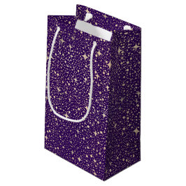 Bolsa De Regalo Pequeña Night Sky Stars Purple and Gold Magic