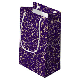 Bolsa De Regalo Pequeña Night Sky Stars Purple and Gold Magic