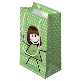 Bolsa De Regalo Pequeña Niña Palo De Cumpleaños Con Puntos De Polka