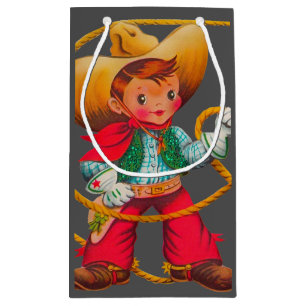 Bolsa De Regalo Pequeña Niño retro niño vago occidental