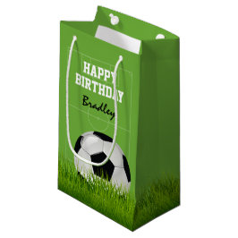 Bolsa De Regalo Pequeña Niños Fútbol Fútbol Feliz cumpleaños | Personaliza