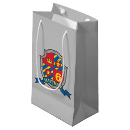 Bolsa De Regalo Pequeña Niños niños caballero escudo nombre 6º cumpleaños