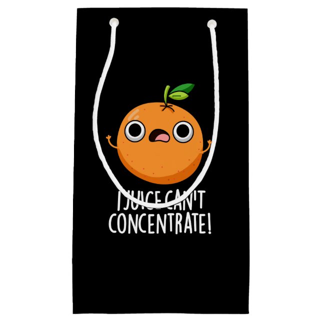 Bolsa De Regalo Pequeña No puedo concentrar al Naranja lindo Pun Dark BG (Anverso)