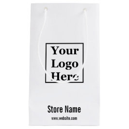 Bolsa De Regalo Pequeña Nombre comercial Número de teléfono Negro y Blanco