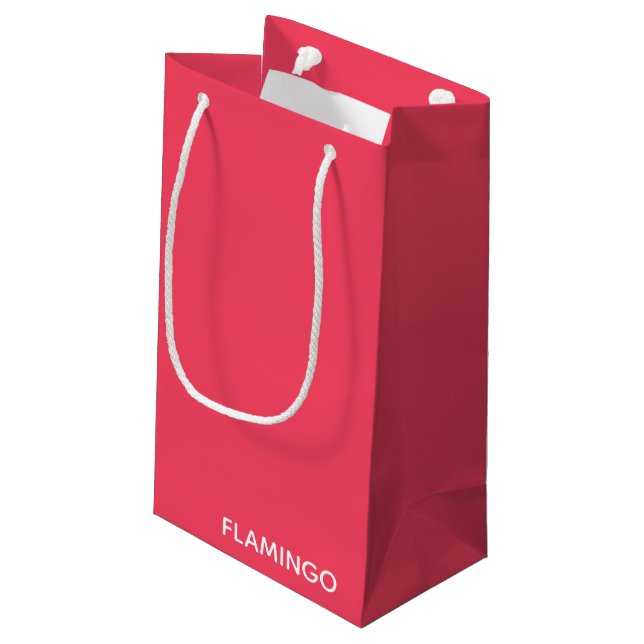 Bolsa De Regalo Pequeña Nombre de color rosa flamenco (Angulo reverso)