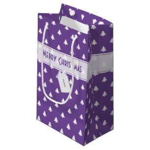 Bolsa De Regalo Pequeña Nombre de etiqueta de regalo: Patrón de árbol púrp