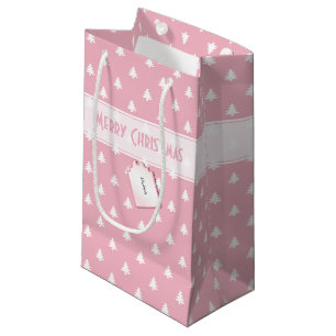 Bolsa De Regalo Pequeña Nombre de etiqueta de regalo: Patrón de árbol rosa