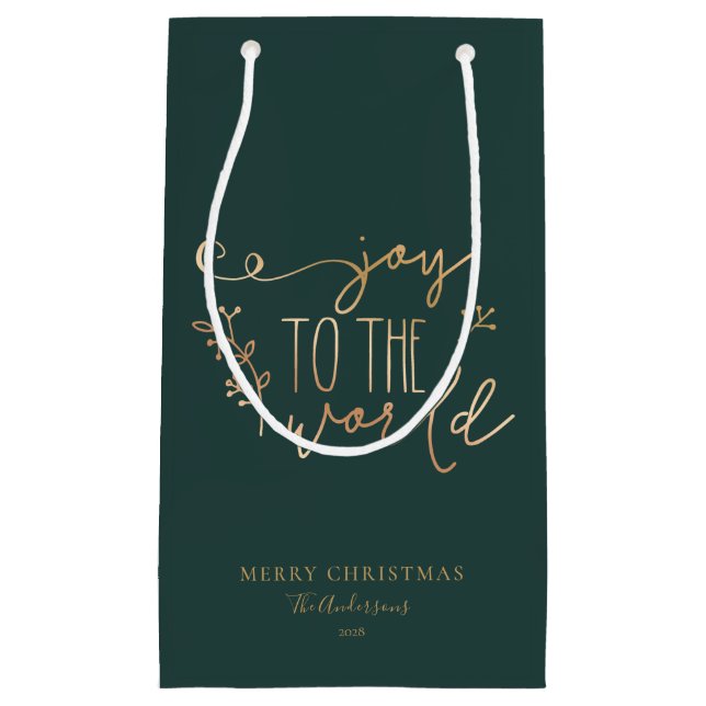 Bolsa De Regalo Pequeña Nombre de familia de navidad de merry rústico pers (Anverso)