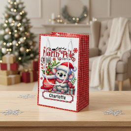 Bolsa De Regalo Pequeña Nombre de Navidad de Koala Personalizado