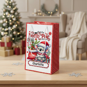 Bolsa De Regalo Pequeña Nombre de Navidad de Koala Personalizado