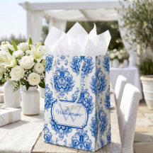 Nombre de patrón de toile de Damasco francés azul 