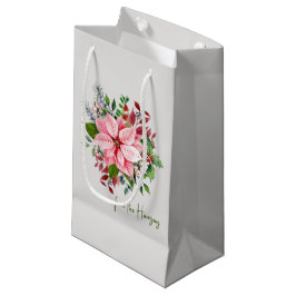 Bolsa De Regalo Pequeña Nombre elegante, Bouquet De Poinsettia Rosa
