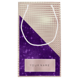 Bolsa De Regalo Pequeña Nombre metálico Rosa de oro Nombre Perla violeta p