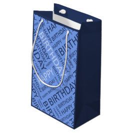 Bolsa De Regalo Pequeña Nombre personalizado de Birday cool blues