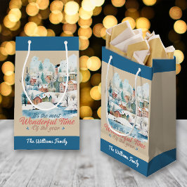 Bolsa De Regalo Pequeña Nombre personalizado de Navidades de vacaciones de