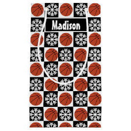 Bolsa De Regalo Pequeña Nombre personalizado del patrón de Navidades del j