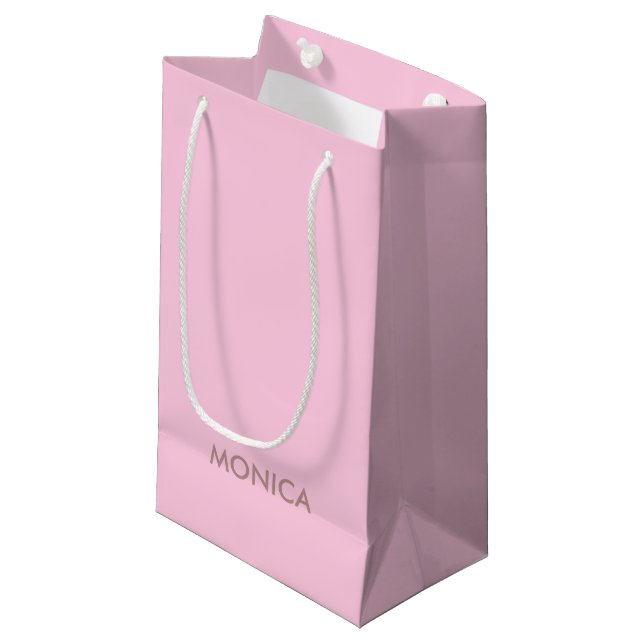 Bolsa De Regalo Pequeña Nombre personalizado giratorio rosa (Angulo Anverso)