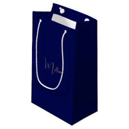 Bolsa De Regalo Pequeña Nombre personalizado minimalista azul