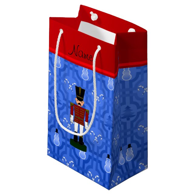 Bolsa De Regalo Pequeña Nombre personalizado nutcracker blue snowman trell (Angulo Anverso)