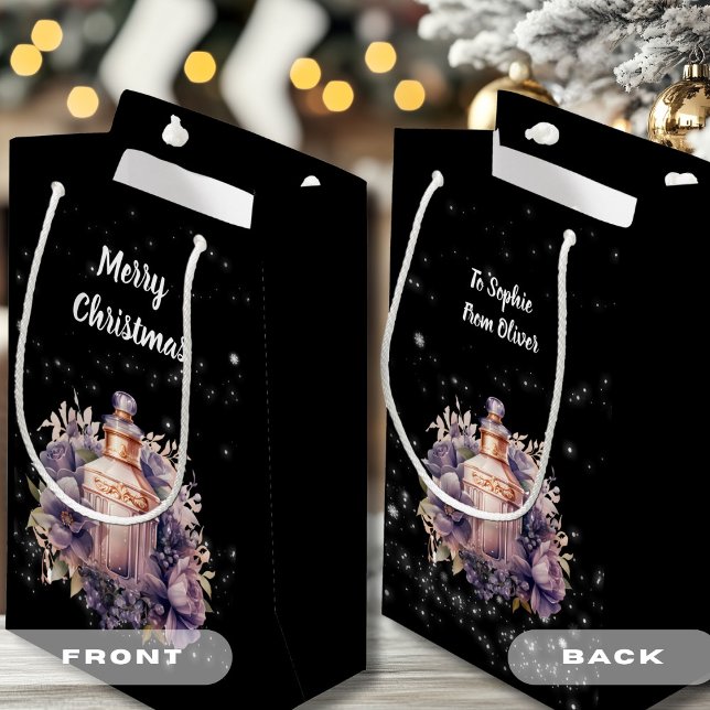 Bolsa De Regalo Pequeña Nostálgica y lujosa Feliz Navidad (Nostalgic and luxurious Merry Christmas Small Gift Bag)