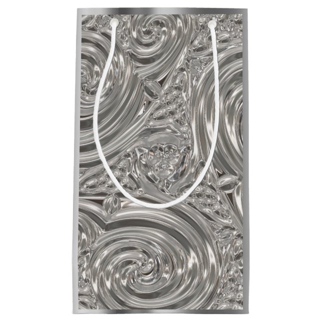 Bolsa De Regalo Pequeña Noveau victoriano plateado (Anverso)