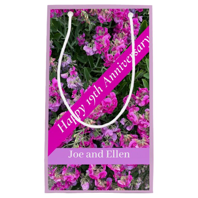 Bolsa De Regalo Pequeña Noveno Aniversario Boda Sweet Pea (Anverso)