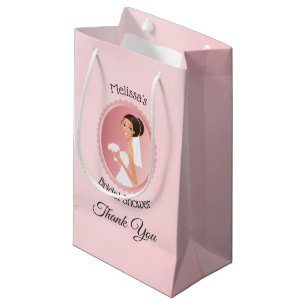 Bolsa De Regalo Pequeña Novia en un velo con Bouquet Bridal Shower