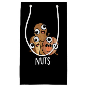 Bolsa De Regalo Pequeña Nueces Divertidas Nutty Food Pun Dark BG