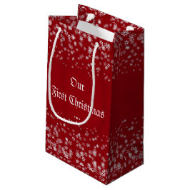 Bolsa De Regalo Pequeña Nuestro primer Personalizado elegante rojo con cop