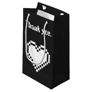 Bolsa De Regalo Pequeña Nuestros corazones de 8 bits en bolso negro del