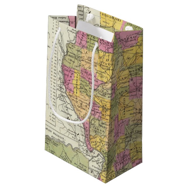 Bolsa De Regalo Pequeña Nuevo mapa de Illinois (Angulo reverso)