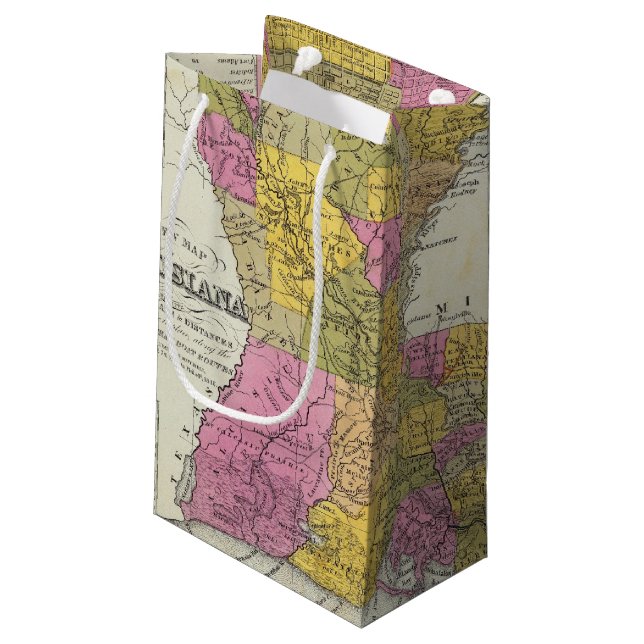 Bolsa De Regalo Pequeña Nuevo mapa de Luisiana 3 (Angulo reverso)