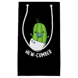 Bolsa De Regalo Pequeña Nuevo pepino Funny Veggie Cucumber Pun Dark BG