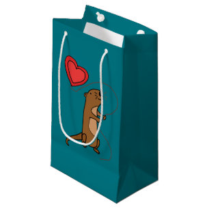 Bolsa De Regalo Pequeña Nutria de mar divertida con el dibujo animado del
