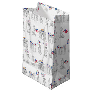 Bolsa De Regalo Pequeña NYC New York City 4 de julio Patriotic Fireworks U