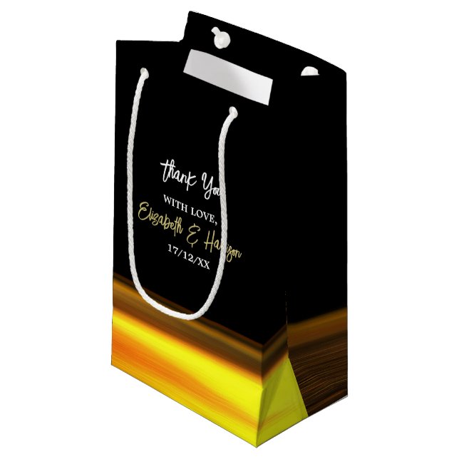 Bolsa De Regalo Pequeña Océano dorado, elegante boda playera (Angulo Anverso)