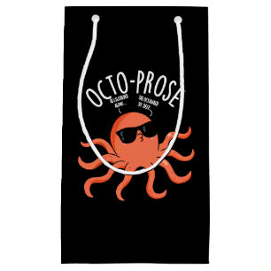 Bolsa De Regalo Pequeña Octo-prosa Graciosa Octopus Pun Dark BG