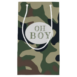 Bolsa De Regalo Pequeña Oh Boy Green Camo Baby Shower