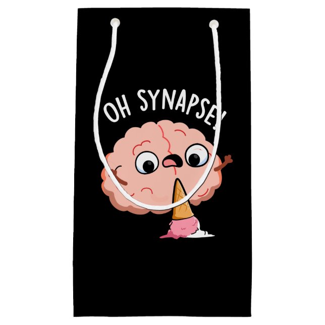 Bolsa De Regalo Pequeña Oh Synapse Funny Brain Pun Dark BG (Anverso)