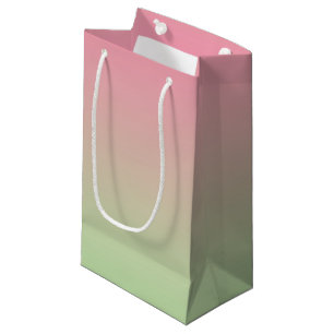 Bolsa De Regalo Pequeña Ombre rosado y verde