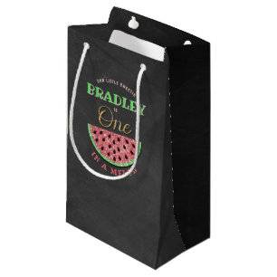 Bolsa De Regalo Pequeña One In A Melon Chalkboard Primer cumpleaños
