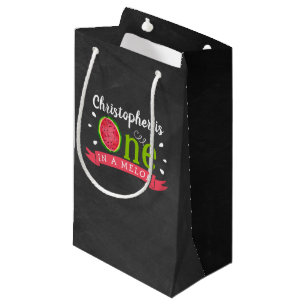 Bolsa De Regalo Pequeña One In A Melon Chalkboard Primer cumpleaños