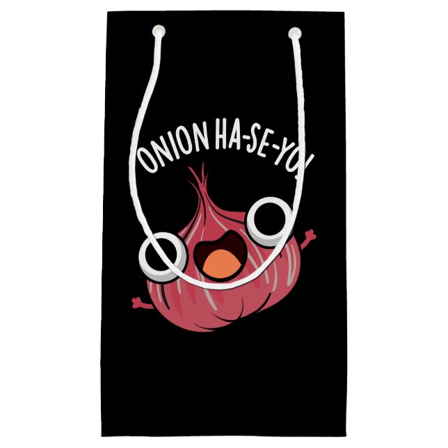 Bolsa De Regalo Pequeña Onion Ha-se-yo Funny Korean Pun Dark BG (Anverso)