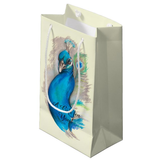 Bolsa De Regalo Pequeña Orgulloso Peacock Elegante (Angulo Anverso)