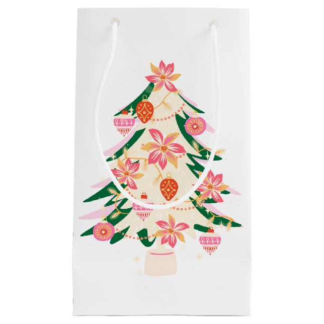 Bolsa De Regalo Pequeña ornamentos de árboles de navidad retro divertido (Anverso)