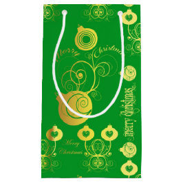 Bolsa De Regalo Pequeña Ornamentos dorados y verdes