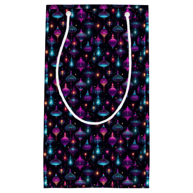 Bolsa De Regalo Pequeña Ornamentos Neon Christmas (Anverso)
