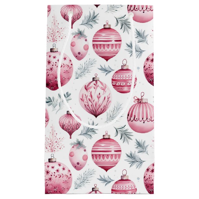 Bolsa De Regalo Pequeña Ornamentos rosas (Anverso)